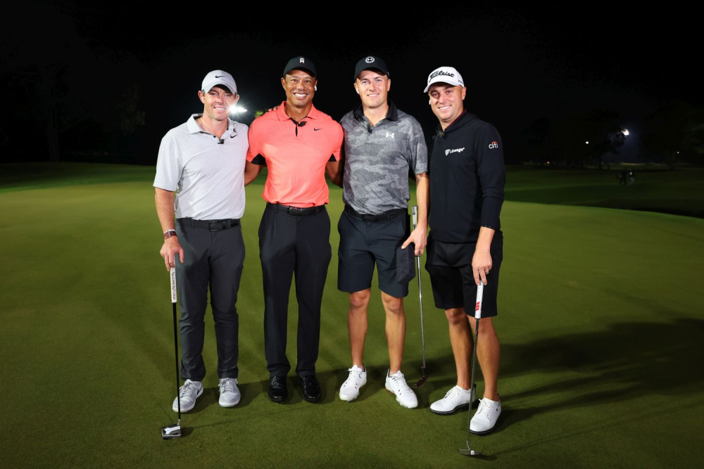 Rory McIlroy, Tiger Woods, Jordan Spieth a Justin Thomas (Foto: Getty Images)
