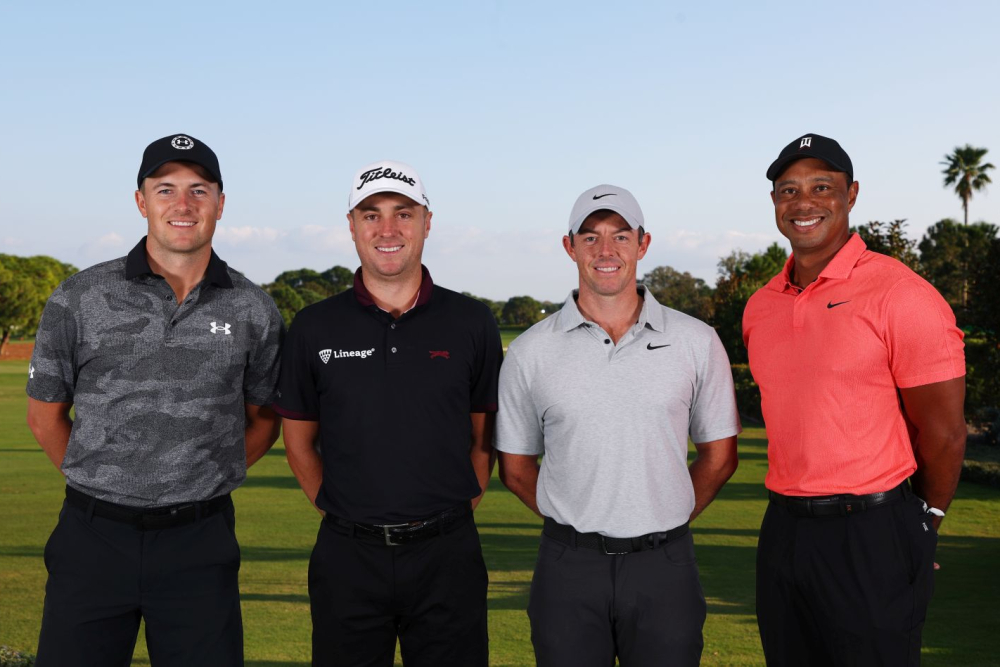 Jordan Spieth, Justin Thomas, Rory McIlroy a Tiger Woods (Foto: Getty Images)