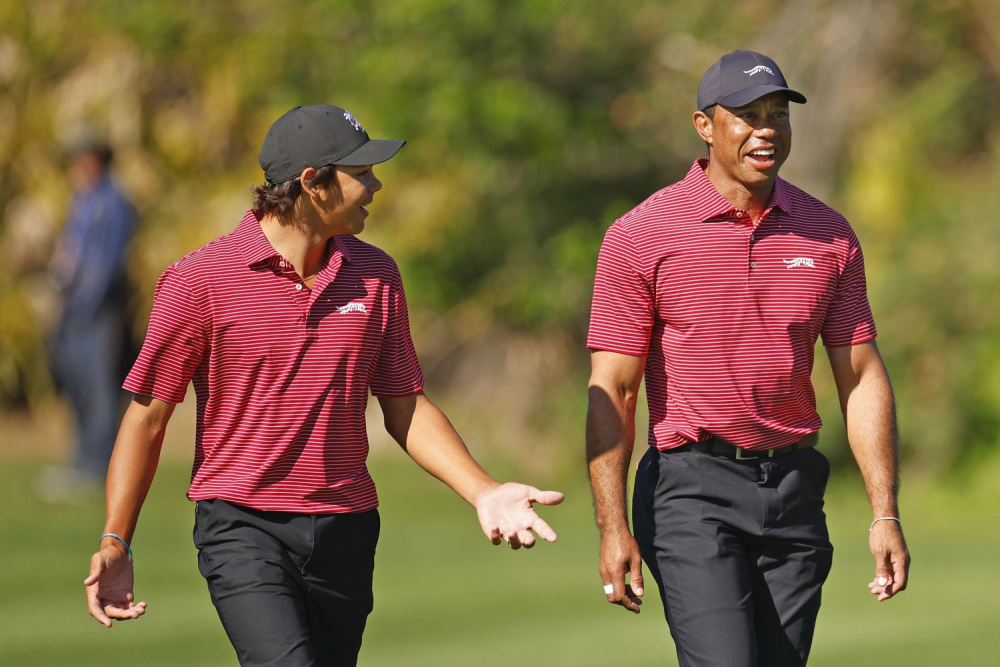Tiger Woods a Charlie Woods (foto: GettyImages). Tiger Woods a Charlie Woods (foto: GettyImages).