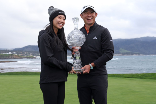 Collin Morikawa s manželkou Katherine Zhu (foto: GettyImages).