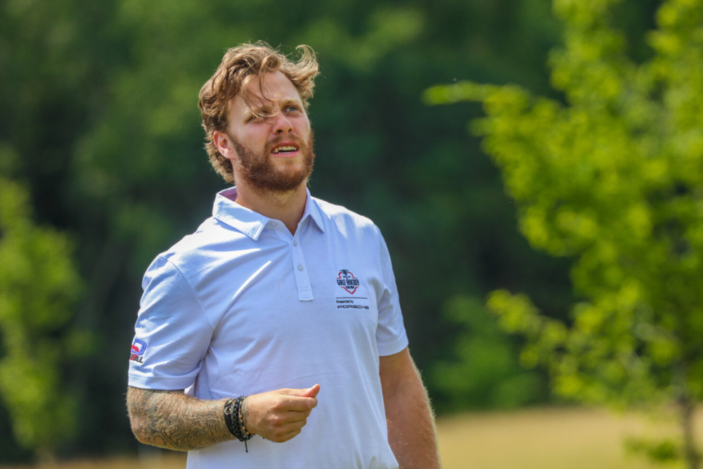 David Pastrňák během Golf Hockey Challenge 2024 (foto: Annie Krčmářová)
