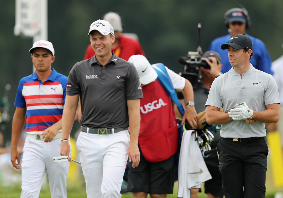 Rickie Fowler, Danny Willett a Rory McIlroy
