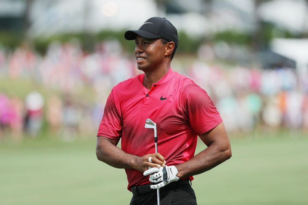 Tiger Woods během finálového kola The Players 2018.