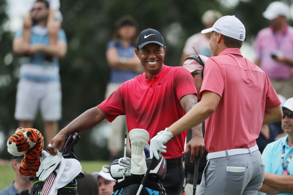 Tiger Woods během finálového kola The Players 2018.