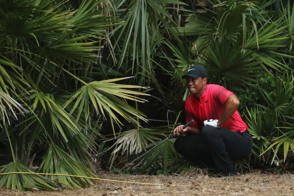 Tiger Woods během finálového kola The Players 2018.