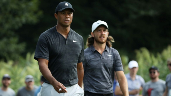 Tiger Woods a Tommy Fleetwood