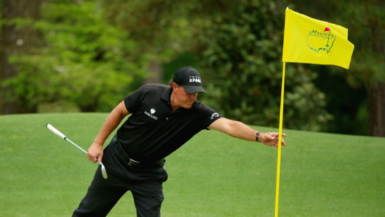 Phil Mickelson a vlajka na Masters