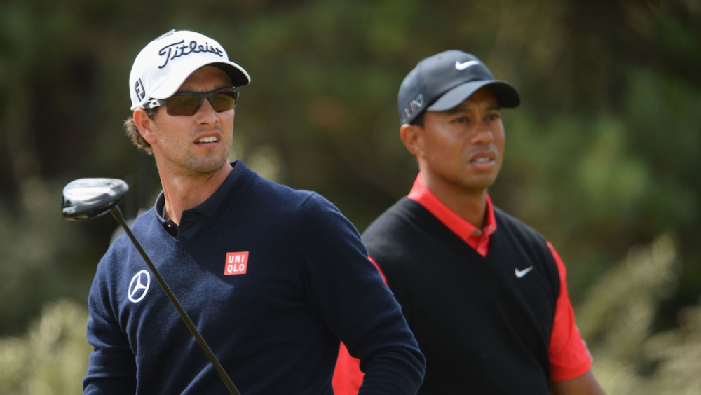 Adam Scott a Tiger Woods