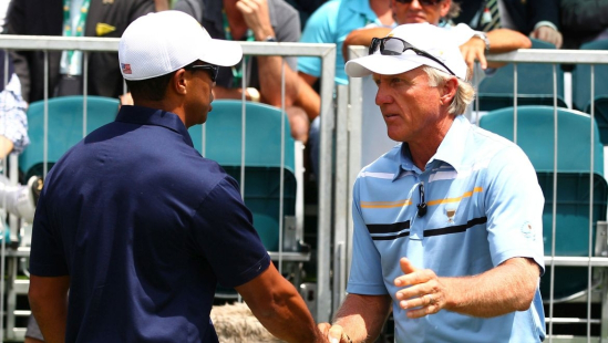 Greg Norman a Tiger Woods
