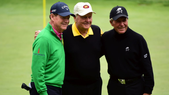 Tom Watson, Jack Nicklaus a Gary Player